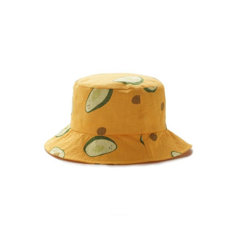 Unisex Sommer Avocado Fisherman Hatter Bøttelue Outdoor Travel Sun Hat