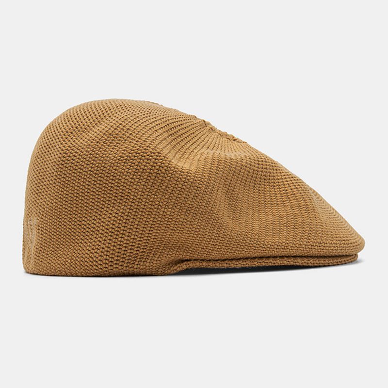 Unisex Strikket Solid Brevbrodert Anti-slitasje Vintage Pustende Beret Flate Cap