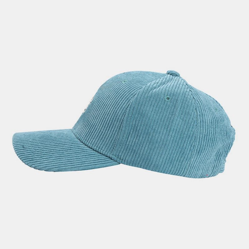 Unisex Tegneserie Sauebroderi Baseballcaps Uformell Bred Stripe Solskjerm Solkrem Corduroy-hatt