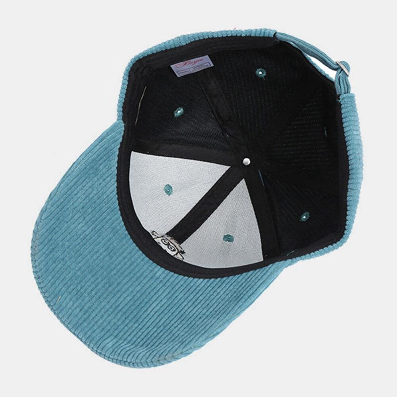 Unisex Tegneserie Sauebroderi Baseballcaps Uformell Bred Stripe Solskjerm Solkrem Corduroy-hatt