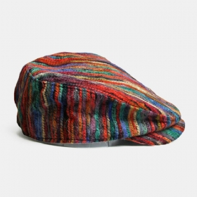 Unisex Tie-dye Regnbue Blandet Farge Striper Mønster Etnisk Stil Uformell Personlighet Fremover Hatt Beret Hat