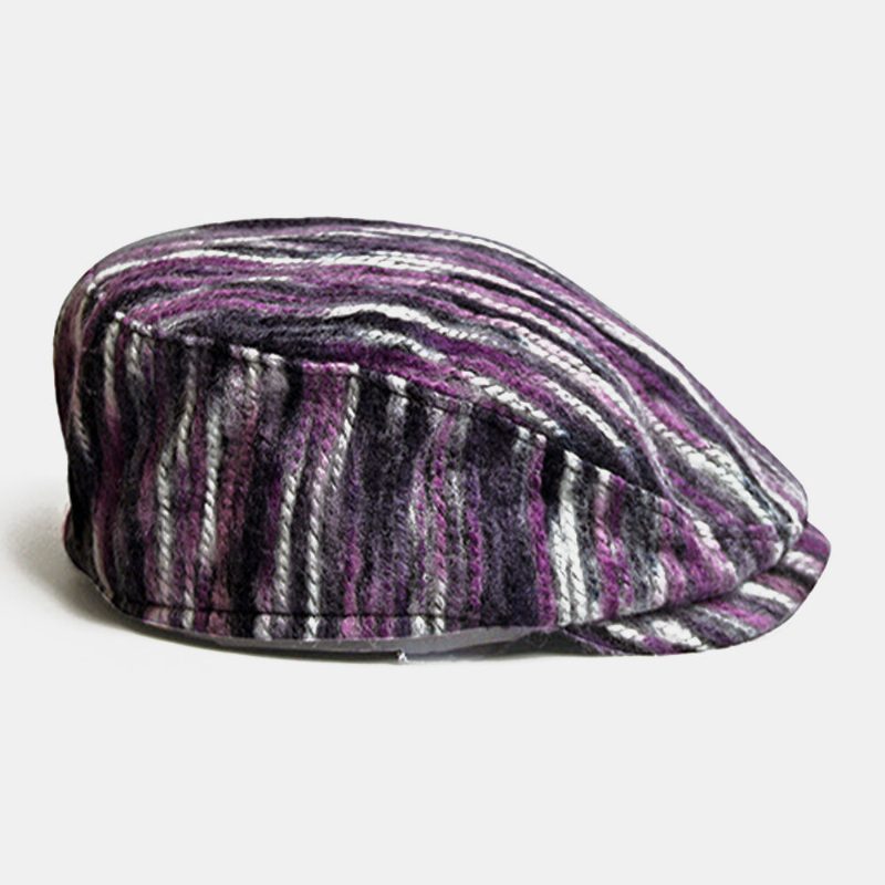 Unisex Tie-dye Regnbue Blandet Farge Striper Mønster Etnisk Stil Uformell Personlighet Fremover Hatt Beret Hat