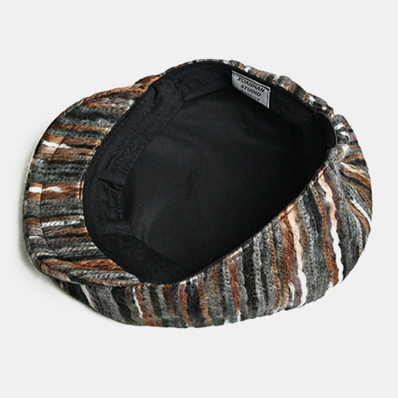 Unisex Tie-dye Regnbue Blandet Farge Striper Mønster Etnisk Stil Uformell Personlighet Fremover Hatt Beret Hat