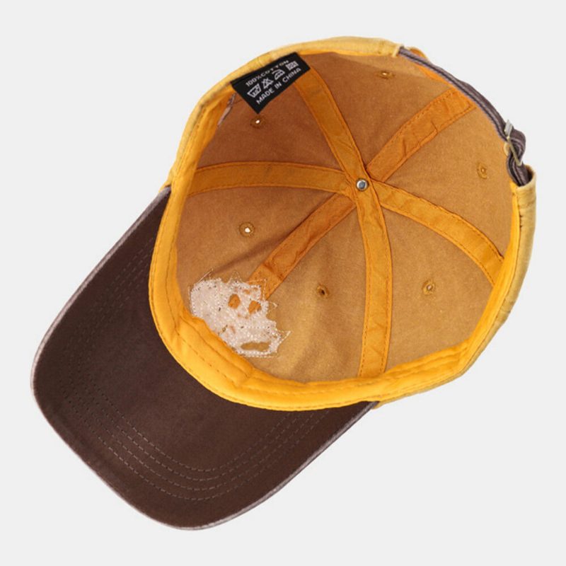 Unisex Trade Patch Vasket Baseball Cap Sommer Farge Matchende Pustende Justerbar Hat