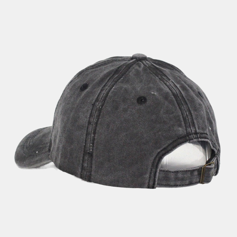 Unisex Tredimensjonalt Broderi Bokstavmønster Kypert Cap Vasket Buet Rand Vill Solkrem Baseballcap