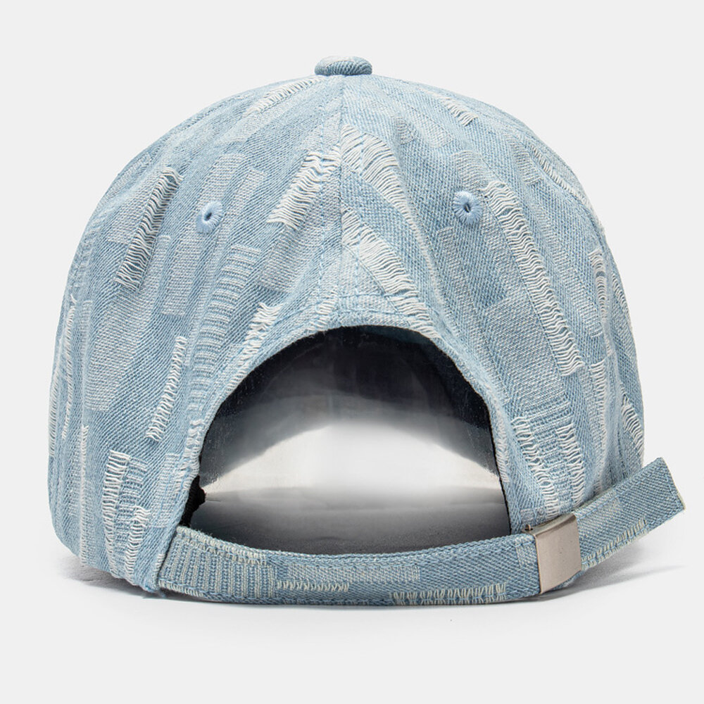 Unisex Vasket Denim Hull Justerbar Retro Solseil Baseballcaps