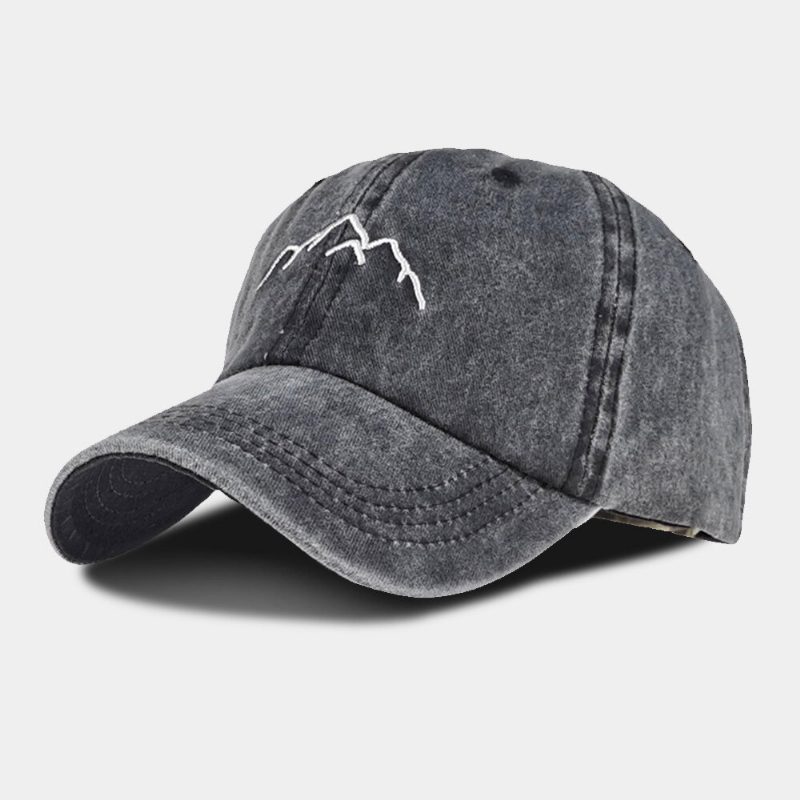 Unisex Vasket Distressed Bomull Fjellmønster Broderi Mote Solkrem Baseballcaps