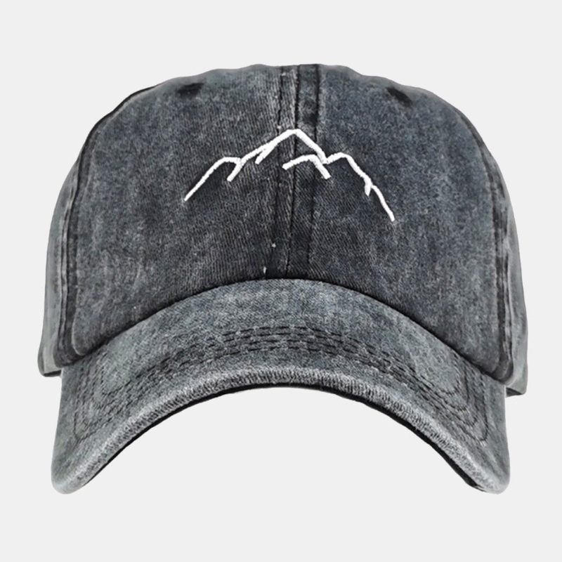 Unisex Vasket Distressed Bomull Fjellmønster Broderi Mote Solkrem Baseballcaps