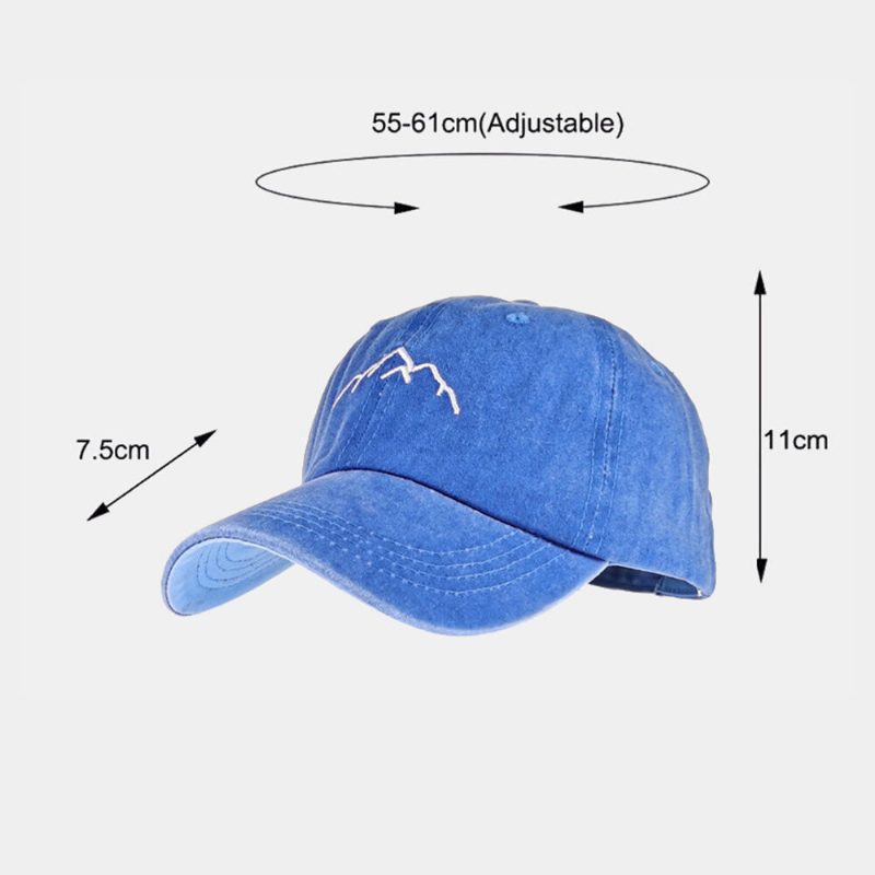 Unisex Vasket Distressed Bomull Fjellmønster Broderi Mote Solkrem Baseballcaps