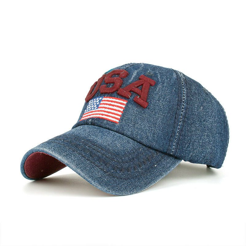 Unisex Vintage Patriotisk Baseballcaps Stilig Distressed American Flag Cap-lue