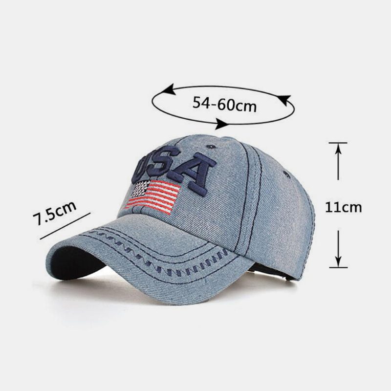 Unisex Vintage Patriotisk Baseballcaps Stilig Distressed American Flag Cap-lue