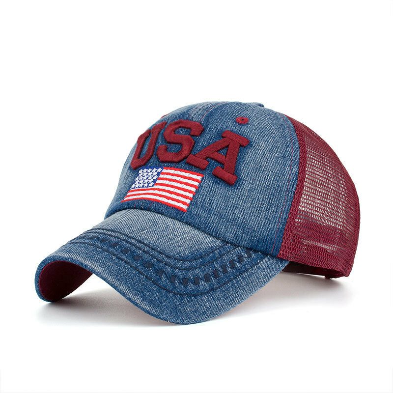 Unisex Vintage Patriotisk Baseballcaps Stilig Distressed American Flagghatt