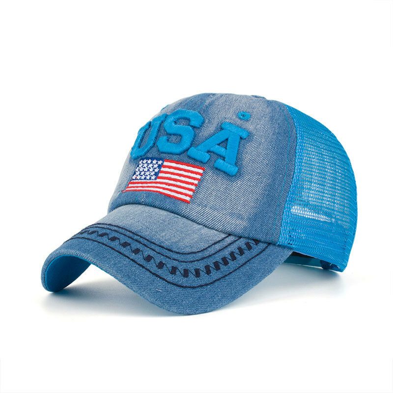 Unisex Vintage Patriotisk Baseballcaps Stilig Distressed American Flagghatt