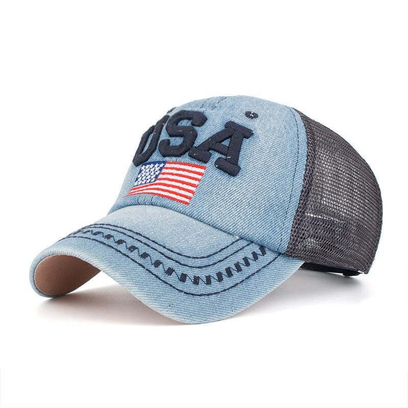 Unisex Vintage Patriotisk Baseballcaps Stilig Distressed American Flagghatt