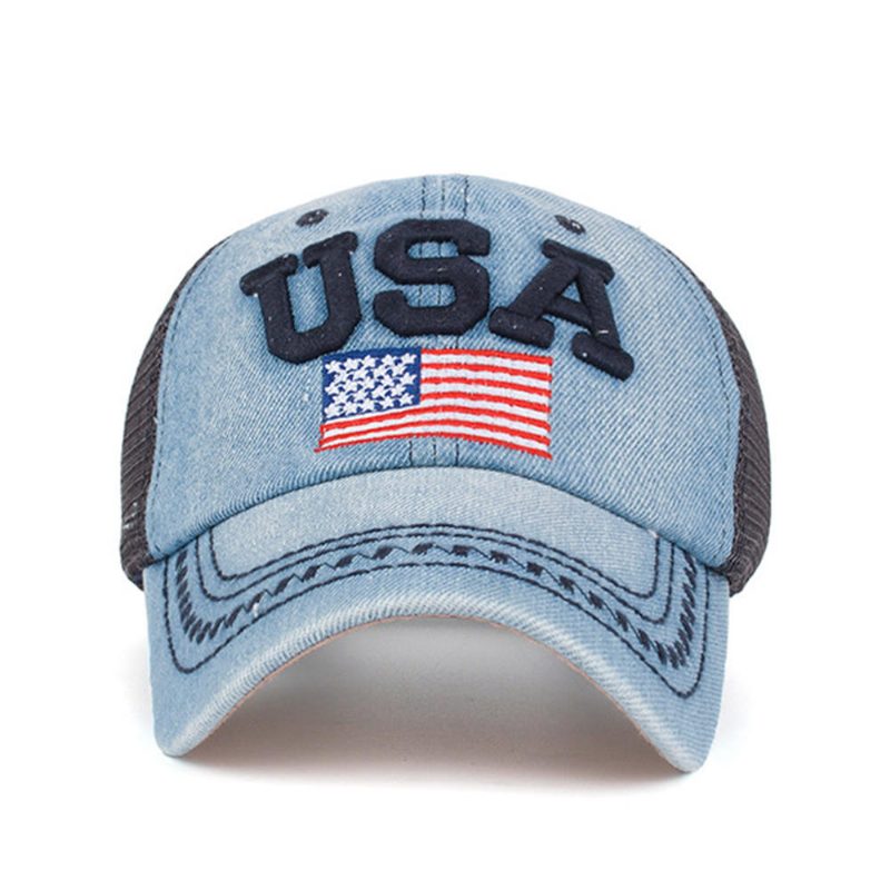 Unisex Vintage Patriotisk Baseballcaps Stilig Distressed American Flagghatt