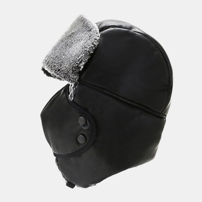 Unisex Vinter Thicken Warm Trapper Hatter Avtakbar Maske Gardin Utendørs Vindtett Hørselvern Russisk Lue Ushanka Lue