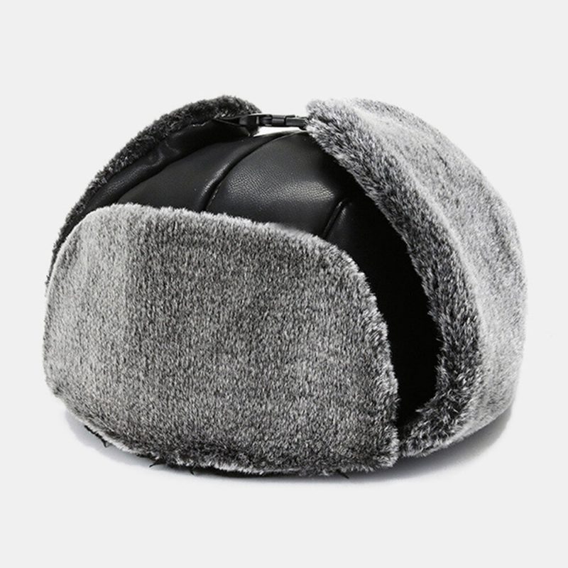 Unisex Vinter Thicken Warm Trapper Hatter Avtakbar Maske Gardin Utendørs Vindtett Hørselvern Russisk Lue Ushanka Lue