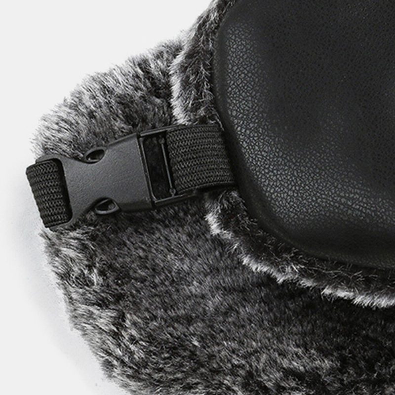 Unisex Vinter Thicken Warm Trapper Hatter Avtakbar Maske Gardin Utendørs Vindtett Hørselvern Russisk Lue Ushanka Lue