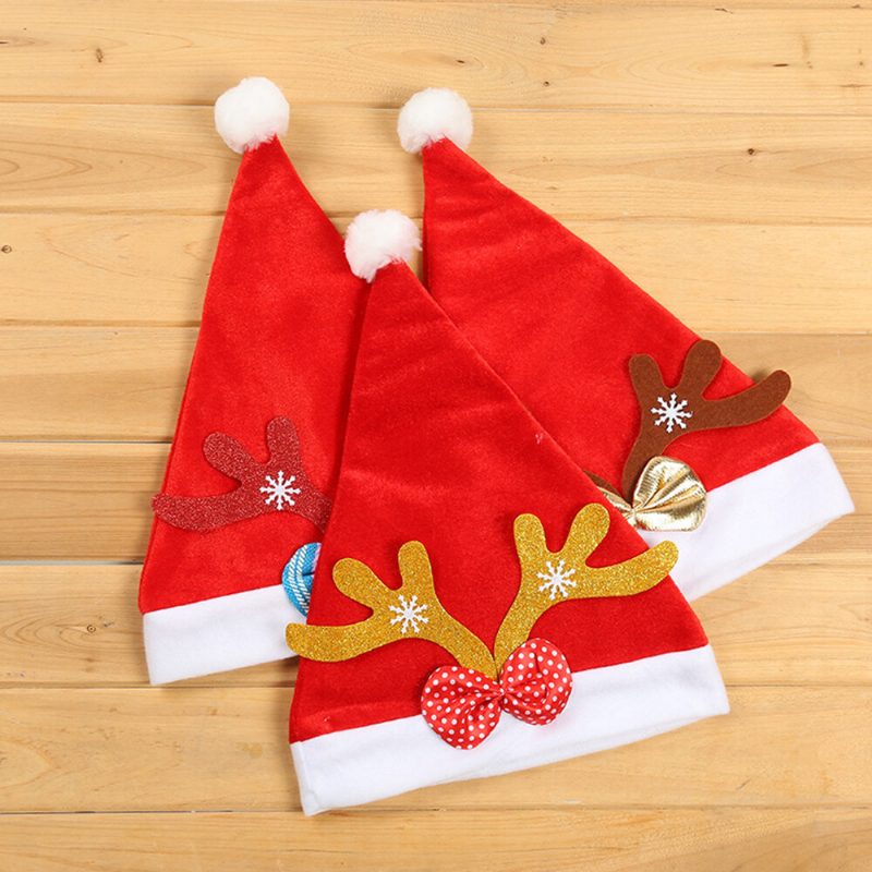 Unisex Voksen Barn Festlig Uformell Jul Patry Elghorn Mønster Fest Feriedekorasjoner Brimless Christmas Hat